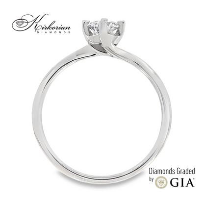 Годежен пръстен от бяло злато 14к с диамант 0.30ct – GIA сертификат – код K580