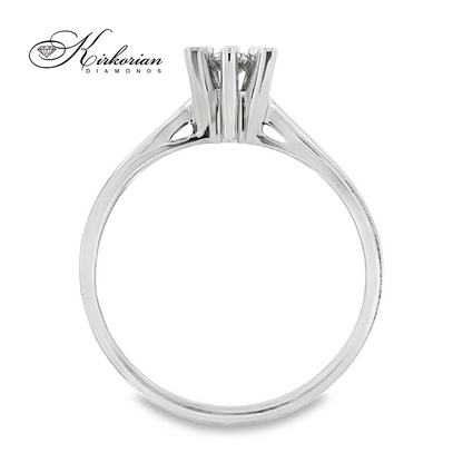 Годежен пръстен от бяло или жълто злато 14К с диамант 0.10 ct – код K583