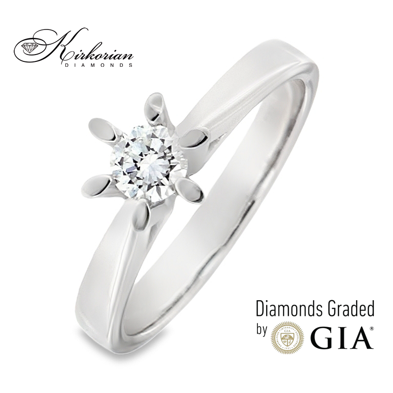 Годежен пръстен с диамант 0.30 ct GIA от бяло злато 14К – модел K584