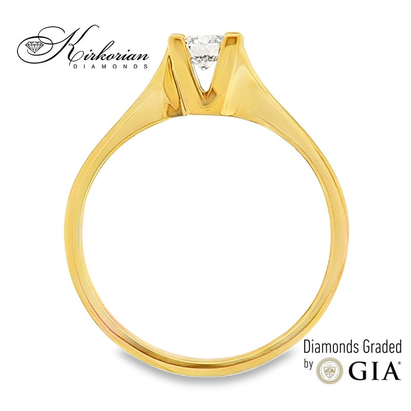 Годежен пръстен с диамант 0.30ct GIA от жълто злато 14к – модел K594B