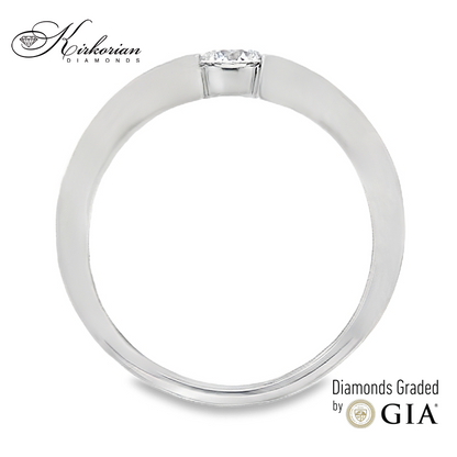 Годежен пръстен от бяло злато 14k с диамант 0.30ct D/VVS2 – GIA сертификат – K595