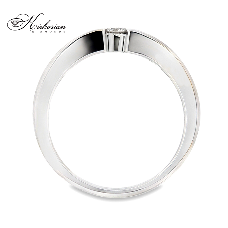 Годежен пръстен с диамант 0.10ct от бяло злато 14К – модерен дизайн и прецизна изработка, цени от производител