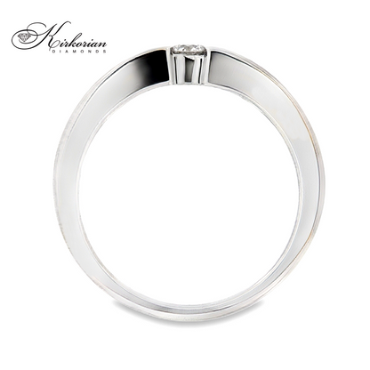 Годежен пръстен с диамант 0.10ct от бяло злато 14К – модерен дизайн и прецизна изработка, цени от производител