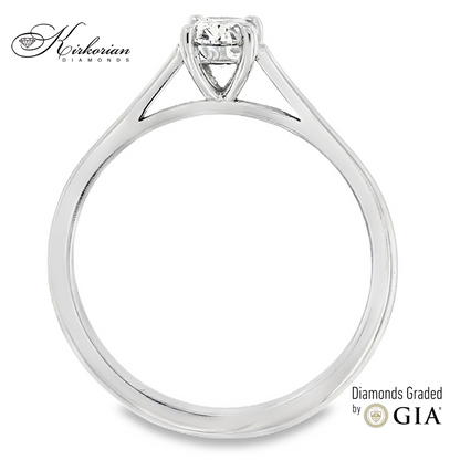 Годежен пръстен от бяло злато 14k с овален диамант 0.50ct GIA сертификат K612