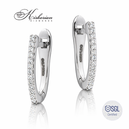 обеци от бяло злато 14К с диаманти 0.14 ct F VS Kirkorian Diamonds обеци с диаманти