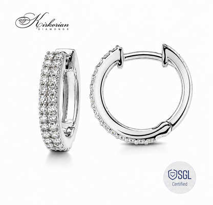 Diamond hoop earrings от бяло злато 14К с естествени брилянтни диаманти 0.36 ct BAL2883