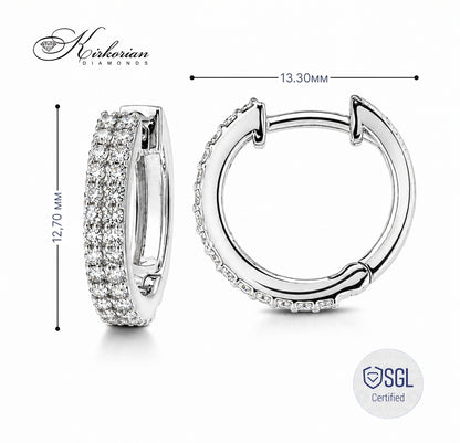 Луксозни обеци халки от бяло злато 14К с естествени диаманти 0.36 ct F/G VS – Diamond Hoop Earrings BAL2883