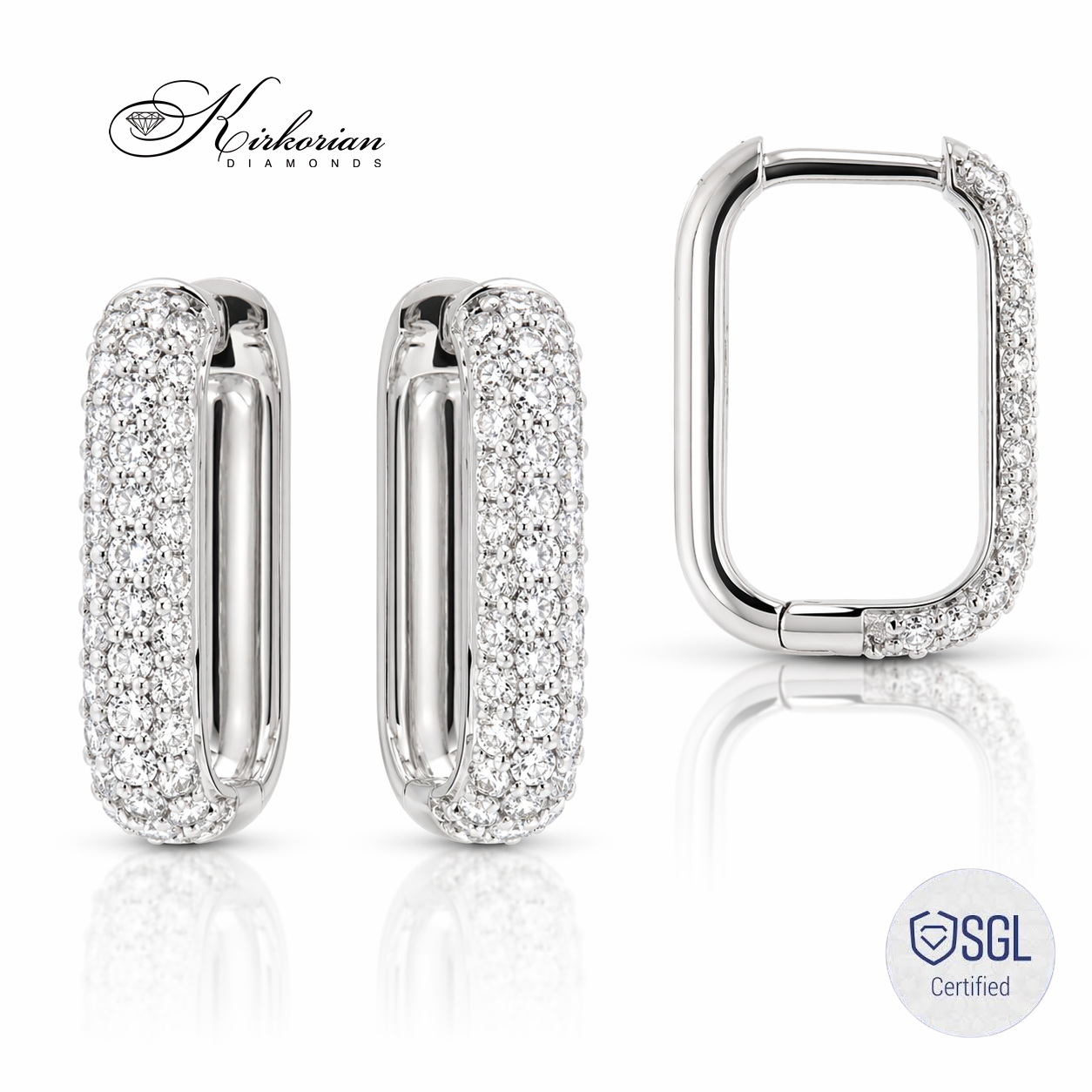 обеци с диаманти 0.57 ct бяло злато 14К F VS Kirkorian Diamonds