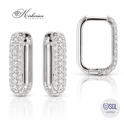 обеци с диаманти 0.57 ct бяло злато 14К F VS Kirkorian Diamonds