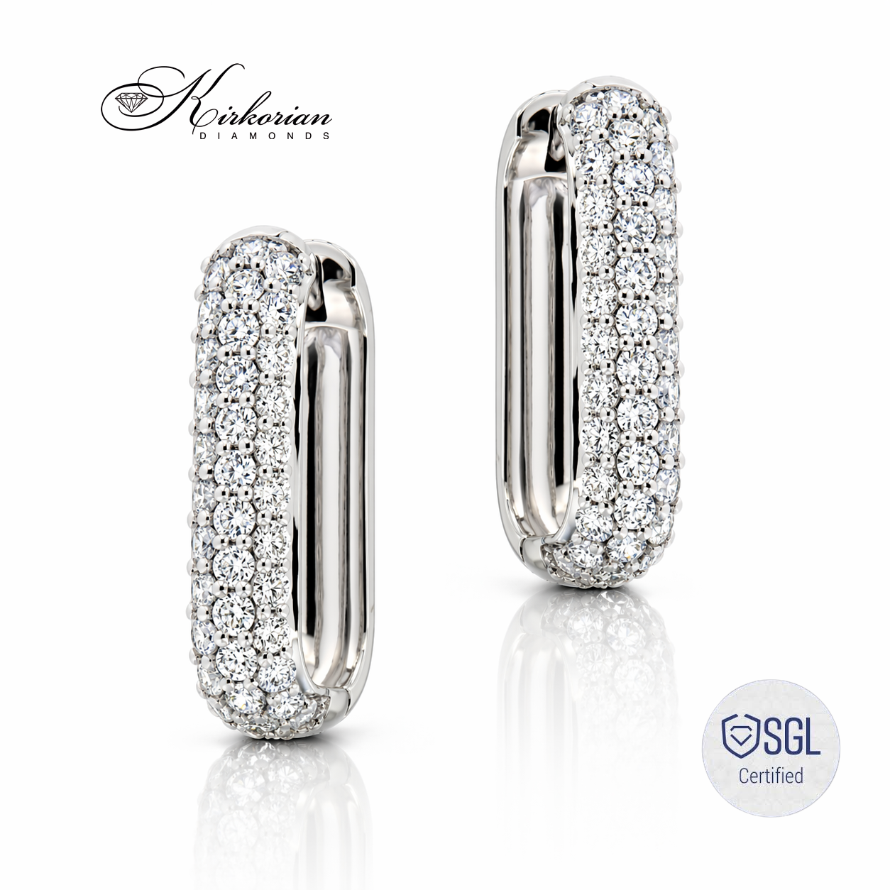 луксозни обеци халки с диаманти 0.57 ct бяло злато Kirkorian Diamonds