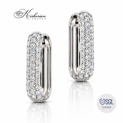 луксозни обеци халки с диаманти 0.57 ct бяло злато Kirkorian Diamonds