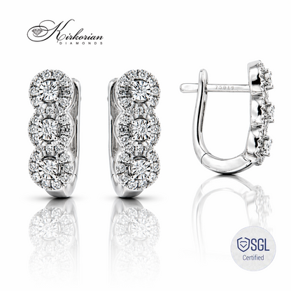 обеци с диаманти 0.26 ct бяло злато 14К F VS Kirkorian Diamonds
