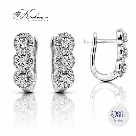 обеци с диаманти 0.26 ct бяло злато 14К F VS Kirkorian Diamonds