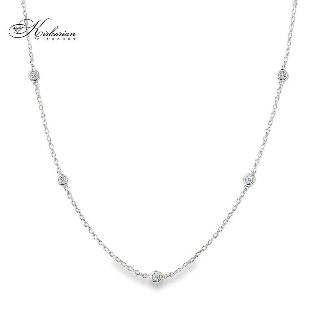 Колие с Диаманти 0.10 Карата - SBBGT05CB02 | Бяло Злато 18к. | Kirkorian Diamonds