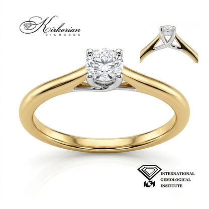 Класически пръстен солитер BE1942 с кръгъл диамант 0.30 ct E/VS1 и четиризъбен обков