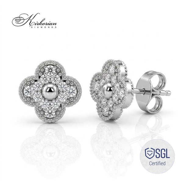 Обеци от бяло злато с естествени диаманти 0.38 ct – ER1968AA