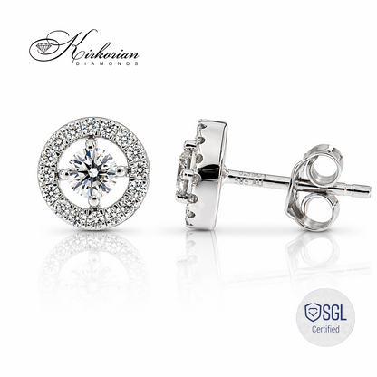 обеци с диаманти 0.36 ct бяло злато 14К F VS Kirkorian Diamonds