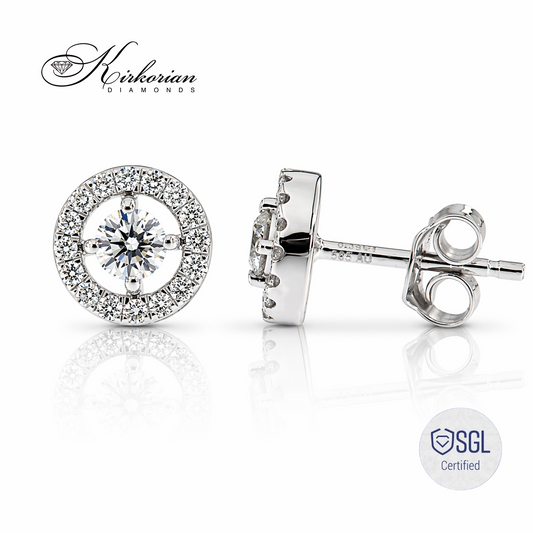 обеци с диаманти 0.36 ct бяло злато 14К F VS Kirkorian Diamonds