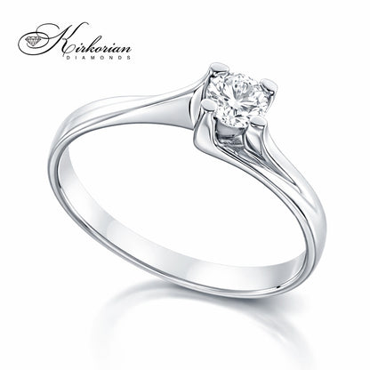 Годежен пръстен от бяло или жълто злато 14К с диамант 0.22 ct – код G111