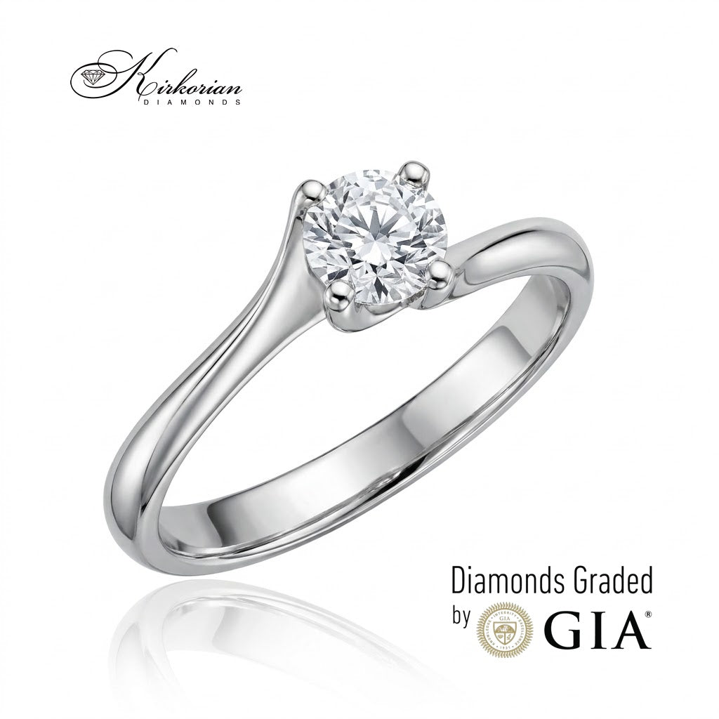 Годежен пръстен G294A от бяло злато с диамант 0.40 ct E/VS2 GIA – десен изглед