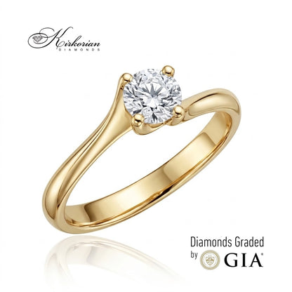 Годежен пръстен G294 с естествен диамант 0.40 ct и GIA сертификат – десен изглед