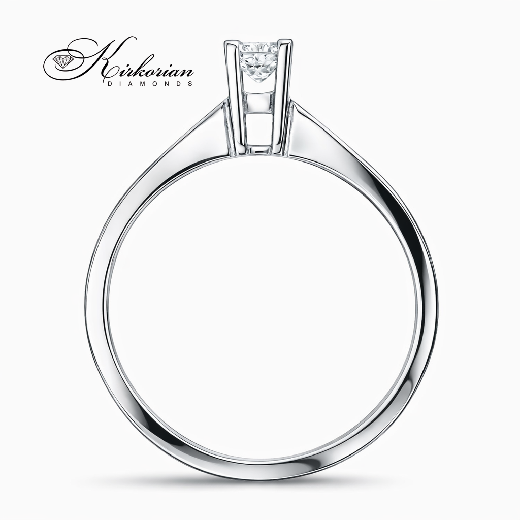 страничен профил на годежен пръстен с диамант 0.15 ct 14K злато G343