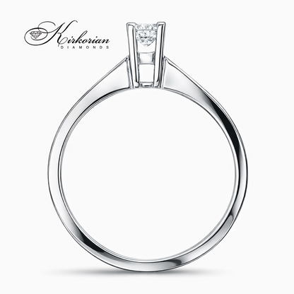 страничен профил на годежен пръстен с диамант 0.15 ct 14K злато G343