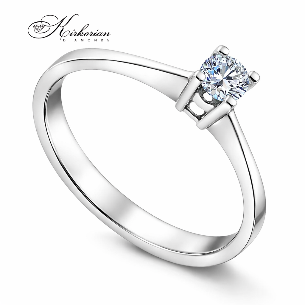 класически годежен пръстен с диамант 0.15 ct злато 14K елегантен дизайн G343