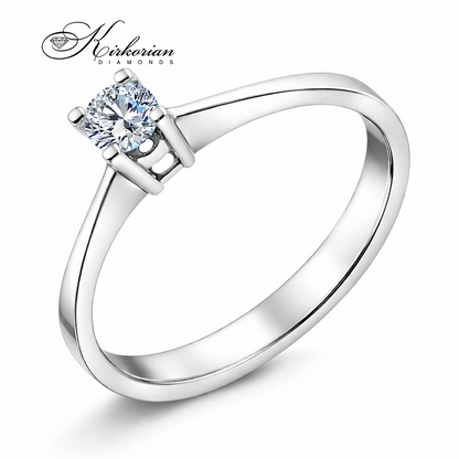 годежен пръстен solitaire с диамант 0.15 ct бяло злато 14K модел G343
