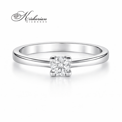 класически годежен пръстен бяло или жълто злато 14K с диамант 0.14 ct модел G360