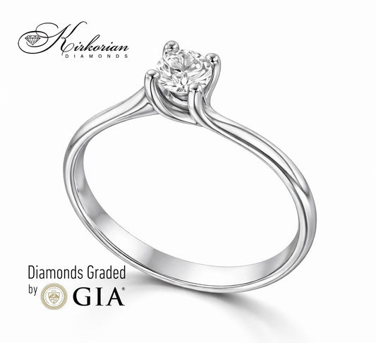 Годежен пръстен с диамант 0.30ct GIA от бяло злато 14к – модел G368A