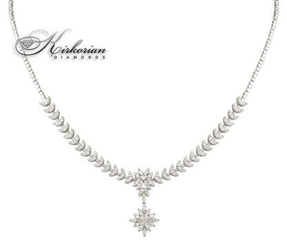 Диамантено колие от бяло злато 18K 1.65 ct флорален дизайн IT12