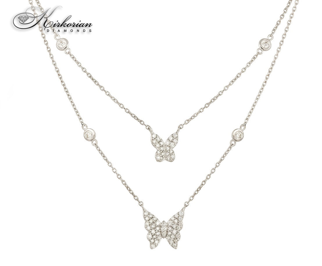 Колие с пеперуди от бяло злато 18k с диаманти 0.59ct – модел IT13
