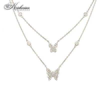 Колие с пеперуди от бяло злато 18k с диаманти 0.59ct – модел IT13