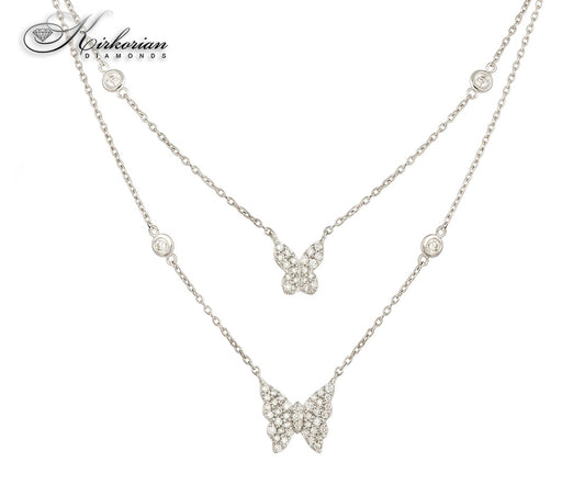 Колие с пеперуди от бяло злато 18k с диаманти 0.59ct – модел IT13