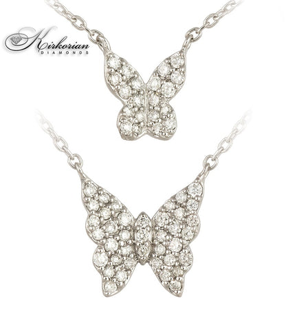 Колие с пеперуди от бяло злато 18k с диаманти 0.59ct – модел IT13