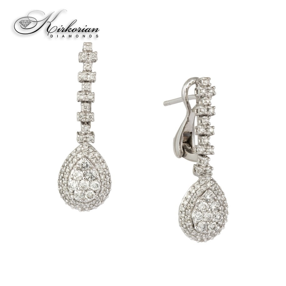 Луксозни висящи обеци бяло злато 18к с диаманти 0.74 ct – Код IT2