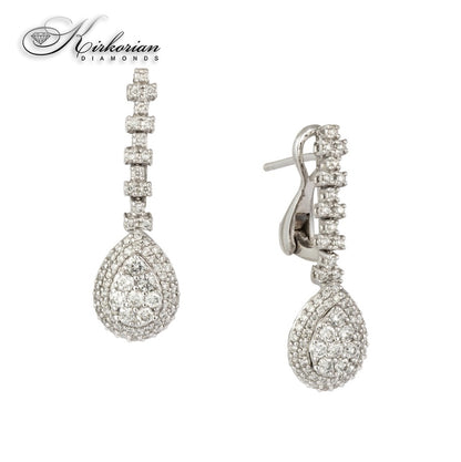 Луксозни висящи обеци бяло злато 18к с диаманти 0.74 ct – Код IT2