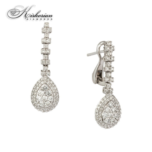 Луксозни висящи обеци бяло злато 18к с диаманти 0.74 ct – Код IT2