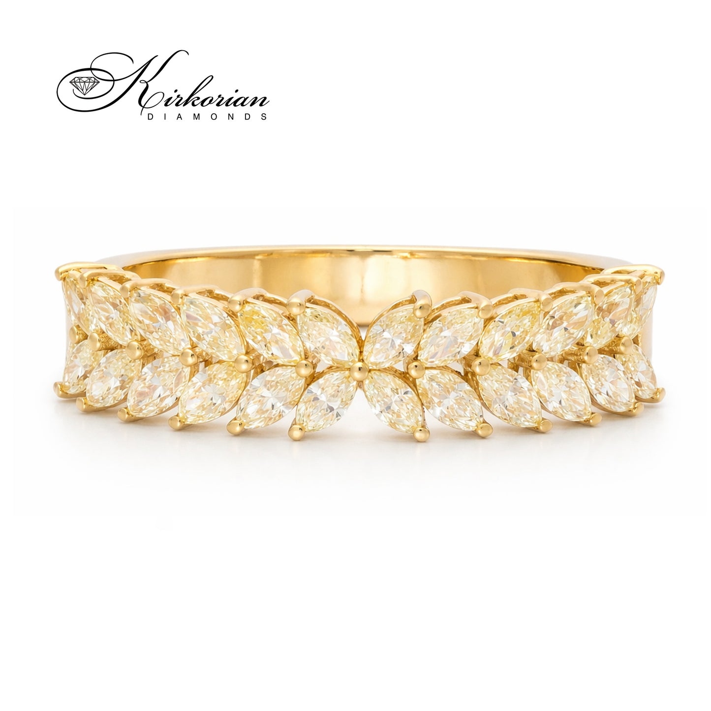 Пръстен от Жълто Злато 18К с YELLOW FANCY Marquise Диаманти - 1.13 Карата (Код: IT27)