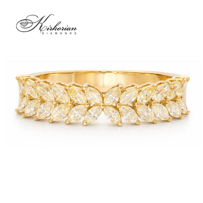 Пръстен от Жълто Злато 18К с YELLOW FANCY Marquise Диаманти - 1.13 Карата (Код: IT27)