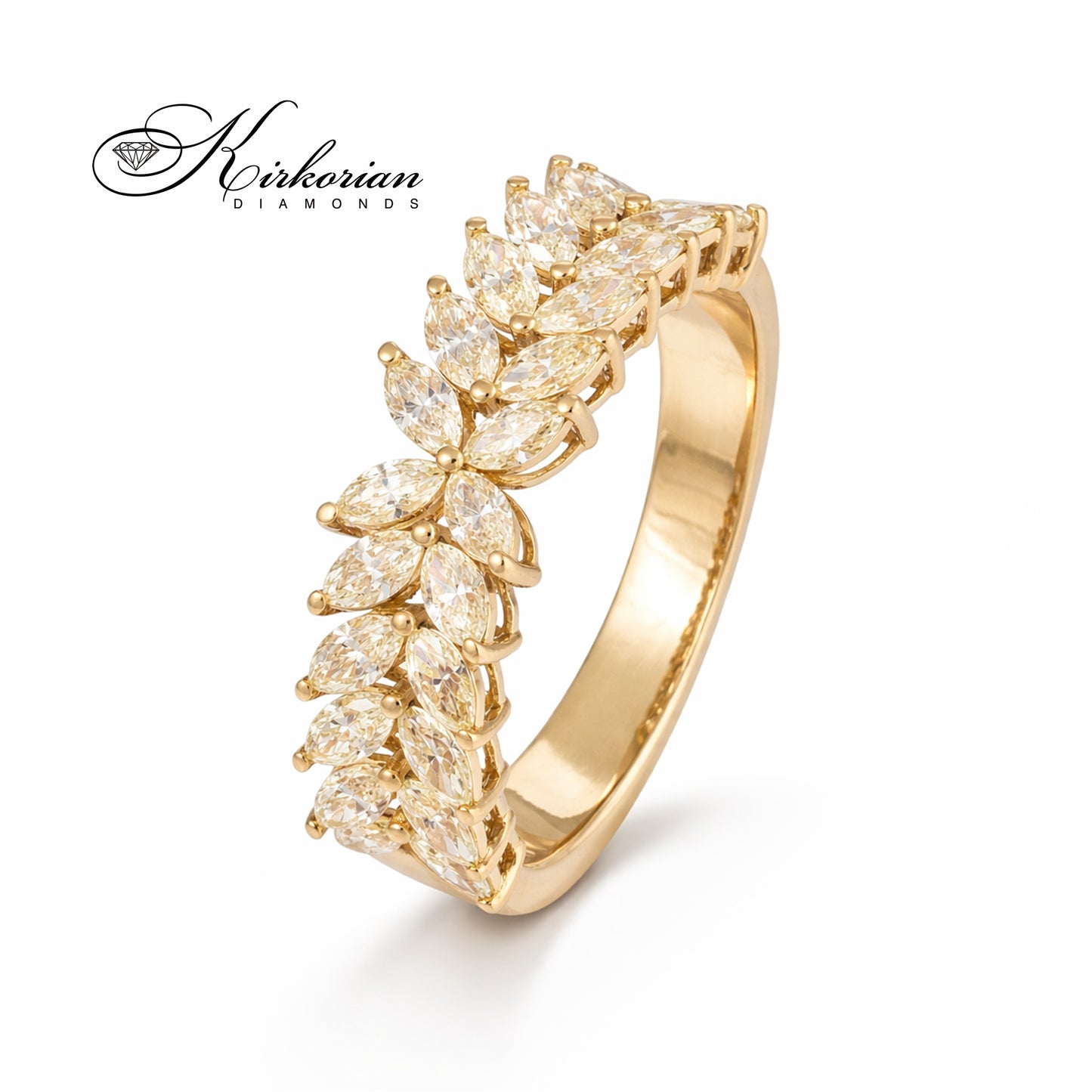 Пръстен от Жълто Злато 18К с YELLOW FANCY Marquise Диаманти - 1.13 Карата (Код: IT27)