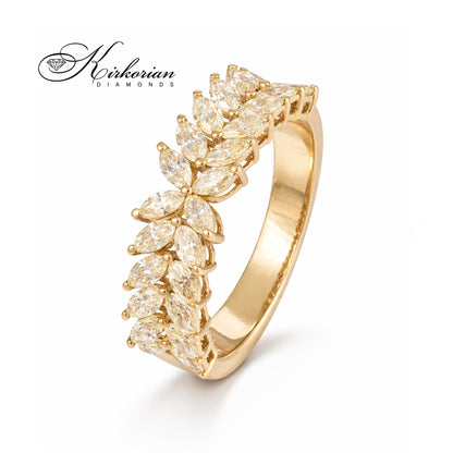 Пръстен от Жълто Злато 18К с YELLOW FANCY Marquise Диаманти - 1.13 Карата (Код: IT27)
