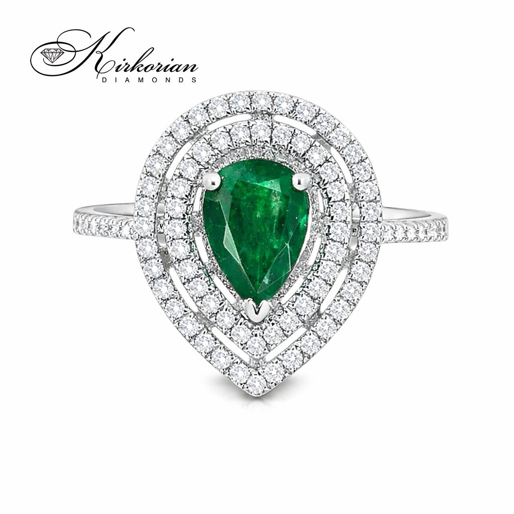 луксозен пръстен 18K със смарагд 0.81ct
