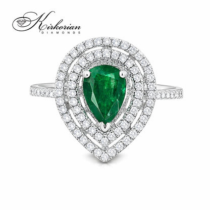 луксозен пръстен 18K със смарагд 0.81ct