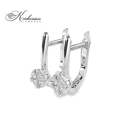 Обеци бяло злато 14к с диаманти 0.26 ct – Английско закопчаване, Код K10015B