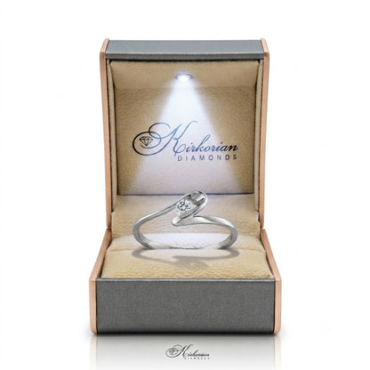 14K white gold engagement ring with 0.10 ct diamond – code K115