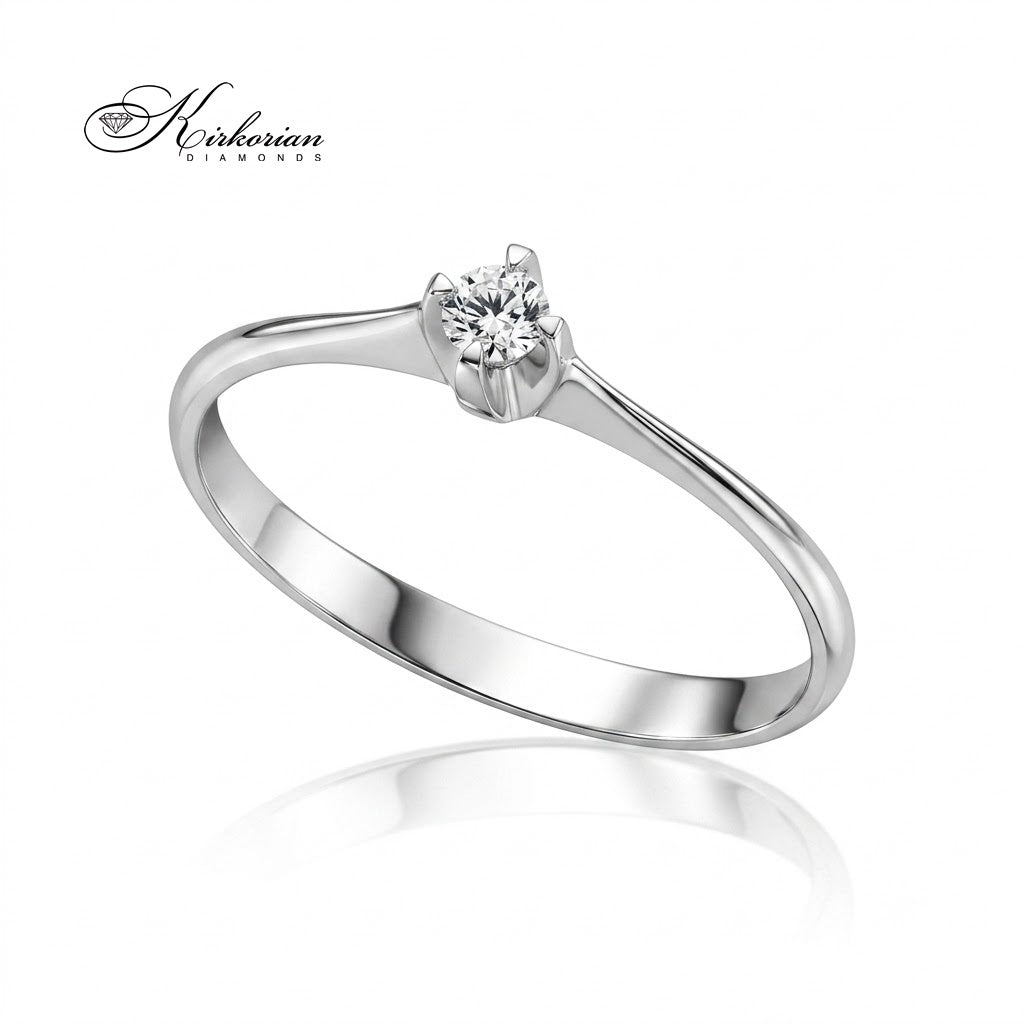 14K white gold engagement ring with 0.09 ct diamond – code K120