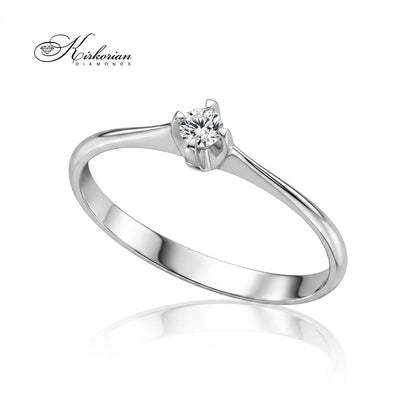 14K white gold engagement ring with 0.09 ct diamond – code K120