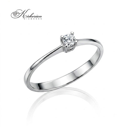 Годежен пръстен бяло злато с диамант 0.10 ct K121